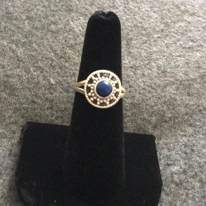 This Lapis and Sterling Ring is Sunshine on your finger